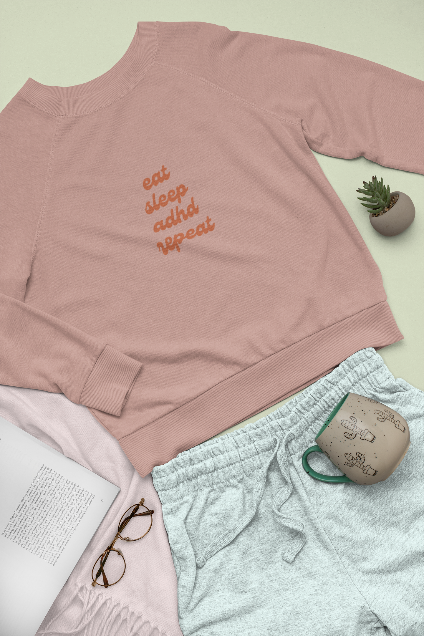 Eat Sleep ADHD Repeat női pulóver az ADHD elfogadtatásáért ADHD eLfogadás Büszkeség Zizegjünk.hu